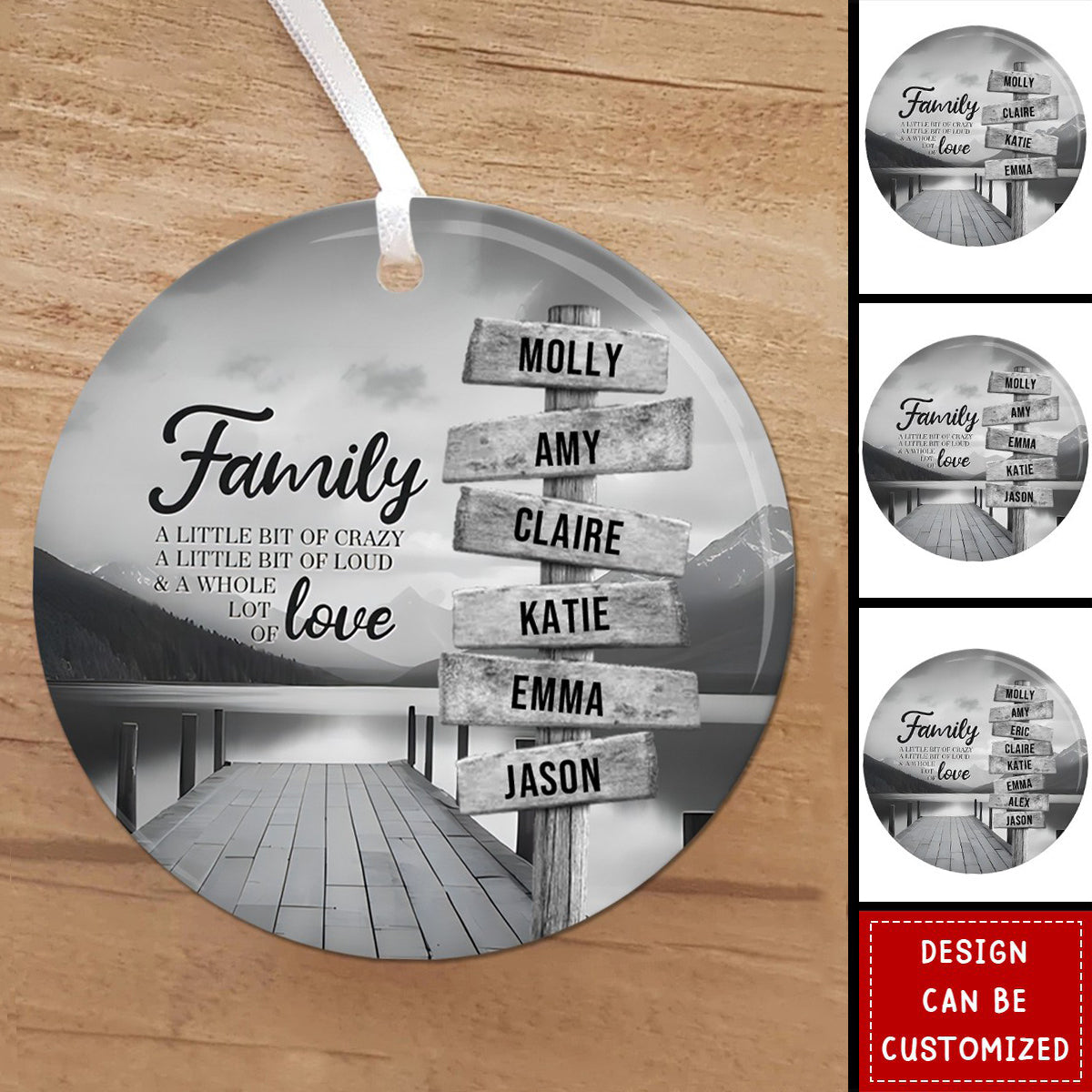 River Pier A Little Whole Lot of Love Family Personalized Ceramic Ornament