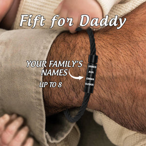 Personalized 1-8 Kids Names Family Bracelet - Gift For Dad/Grandpa