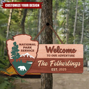 Personalized National Park Welcome To Our Adventure Wood Sign