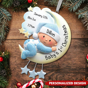 Baby Hugging Moon - Personalized Christmas Acrylic Ornament