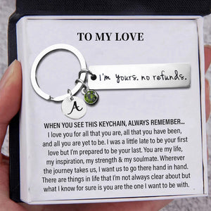 To My Man - Personalized Birthstone Couple Keychain