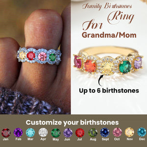 Family Ring Personalized Multiple Birthstones Ring