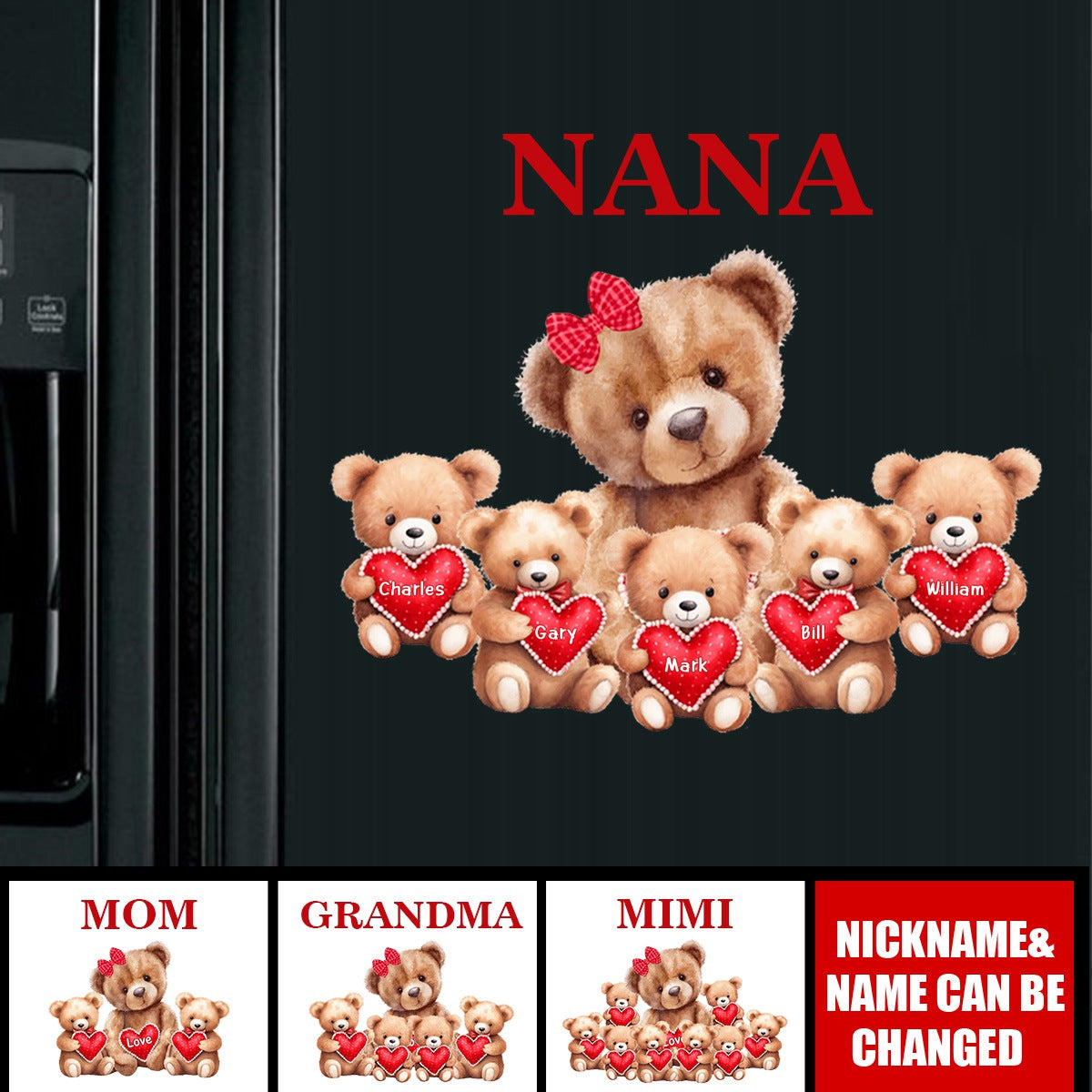 Mama Bear With Little Kids Personalized Sticker