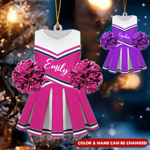 Personalized Cutom Name Cheerleading Pom Pom Girl Ornament