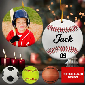 Personalized Children Sports Ball Double-Sided Ornaments-Upload Photo