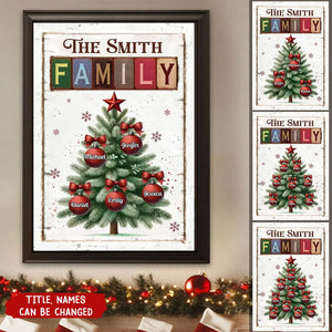 Personalized Christmas Tree Family Name Poster