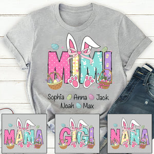 Personalized Easter Bunny T-Shirt-Gift For Grandma And Kid