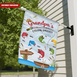 Grandpa's Fishing Buddies Personalized Garden Flag