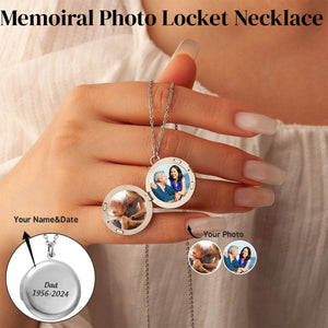 Personalized Engraved Photo Text Locket Memorial Necklace