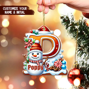 Personalized Christmas Snowman Letter Ornament-A Gift For Your Family