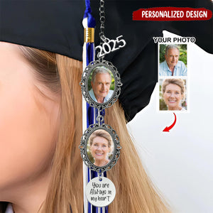 Personalized Class of 2025 Memorial Gift Graduation Tassel Photo Charm