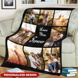 Love You Forever - Custom Couple Photo Blanket Collage