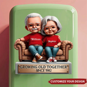 Growing Old Together Couple Fridge Magnet - Personalized Fridge Magnet