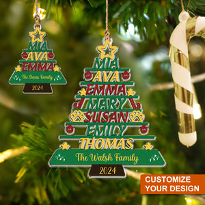 Personalized Family Name Christmas Tree-Acrylic Ornament