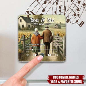 Eternal Love Couple Growing Old Together Personalized Music Fridge Magnet