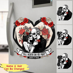 Til Death Do Us Part Couple Skull - Personalized Sticker