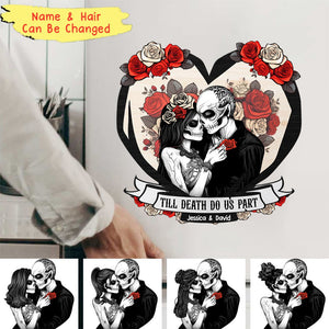 Til Death Do Us Part Couple Skull - Personalized Sticker