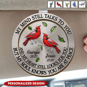 Memorial My Mind Still Talks To You - Personalized Custom Shaped Car Visor Clip