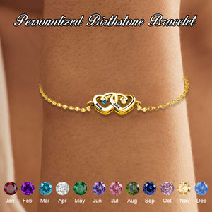 Love You Forever - Personalized Couple Birthstone Bracelet