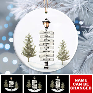 Personalized Family Christmas Tree Sign Post Ornament-Gifts For Family