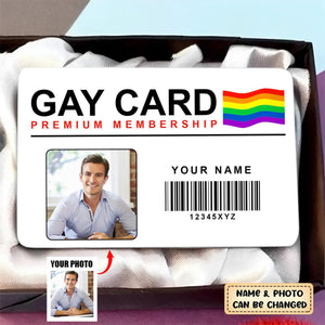 GAY CARD - Premium Lifetime Membership - Personalized Aluminum Wallet Card