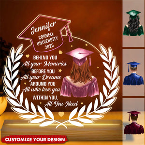 Personalized Behind You All Your Memories Graduation Gift 3D Led Light