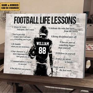 Personalized Football Life Lessons Poster, Gift For American Football Lovers