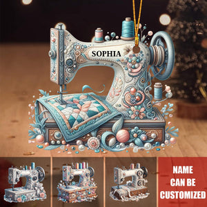 Quilting Clipart Sewing Machine Personalized Ornament