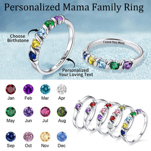 Personalized Multiple Birthstones Ring -  Grandma Mom Family Ring