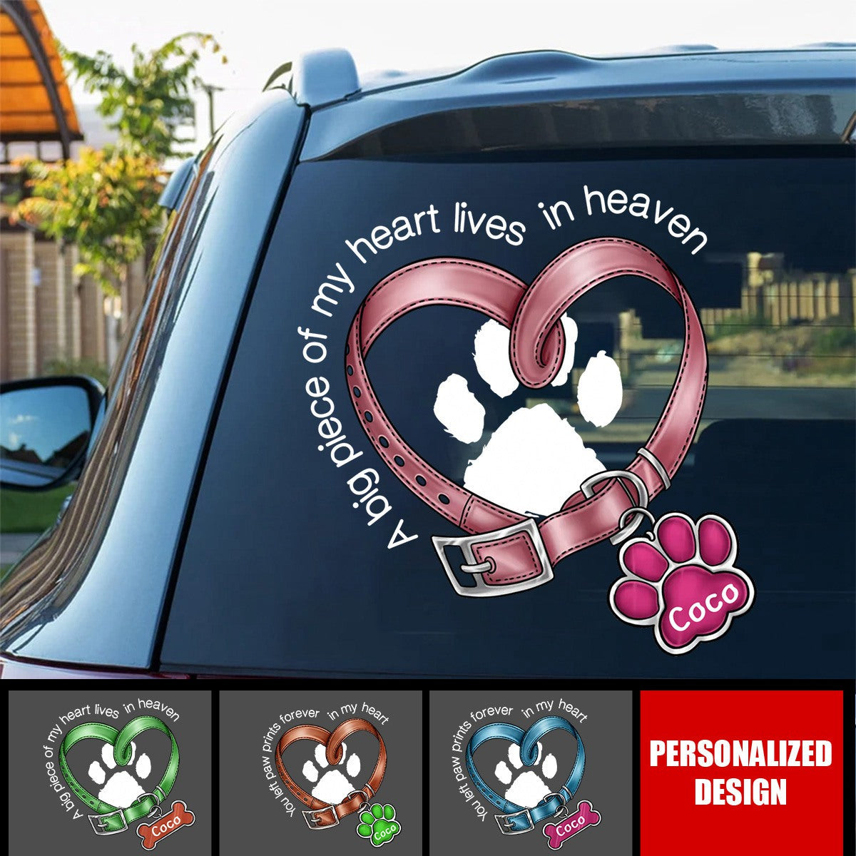 You Left Paw Prints In My Heart Dog, Cat, Pet Memorial Personalized Decal