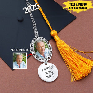 Personalized Class of 2025 Memorial Gift Graduation Tassel Photo Charm