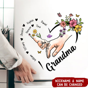 Gift for Grandma Mom Flower Heart Personalized Sticker