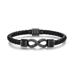 Personalized Dual Name Infinity Leather Bracelet - Gift For Man Bracelet