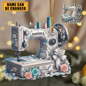 Quilting Clipart Sewing Machine Personalized Ornament