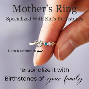 Personalized Grandma Mom 1-6 Family Love Knot Birthstones Ring