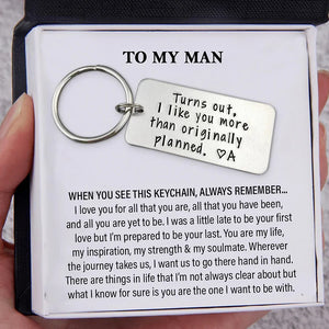 Personalized Initial Couple Keychain-Turns Out, I Like You More Than Originally Planned