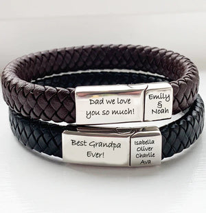 Men's Personalised Message Bracelet - Best Gift For Him