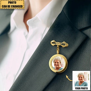 Custom Photo Lapel Pin - Personalized Boutonniere Photo Charm