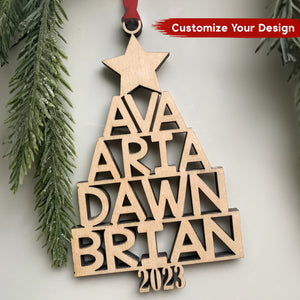 Our Family 2023 Custom Family Name Wooden Ornament