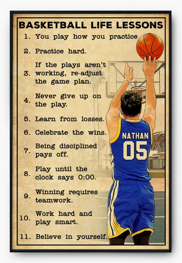 Custom Personalized Basketball Poster,Vintage Style - Gift For Basketb -  callown