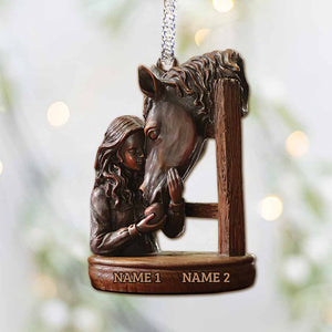 Horse And Girl - Personalized Christmas Acrylic Ornament