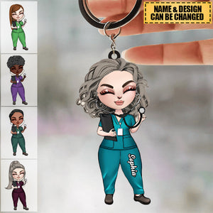 PERSONALIZED FEMALE NURSE KEYCHAIN- LOVELY GIFT FOR NURSE