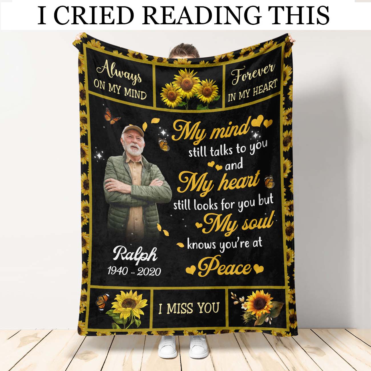 Sunflower My Mind Still Talk To You - Personalized Blanket