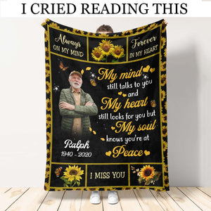 Sunflower My Mind Still Talk To You - Personalized Blanket