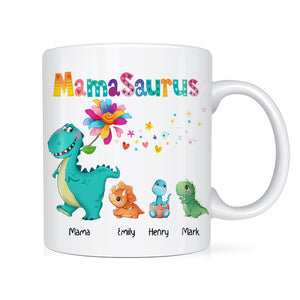 Personalized Grandmasaurus Colorful Flower Mug