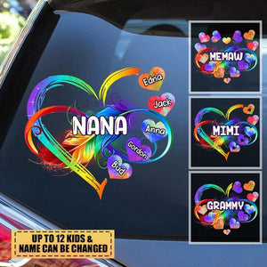 Grandma Grandkids Infinity Love Family Gift Heart Rainbow Decal