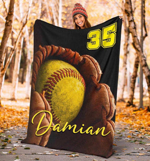 Personalized Lovely Kid Baseball/Softball Blanket for Comfort & Unique