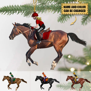 Personalized Equestrian Christmas Acrylic Ornament - Gift For Horse Lover