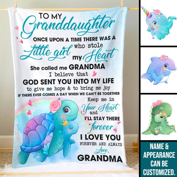 Once Upon A Time Grandma Granddaughter Personalized Blanket