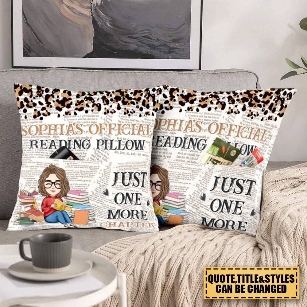 Just One More Chapter Throw Pillow Case Cushion Cover Book Lovers 18 x 18  Inch